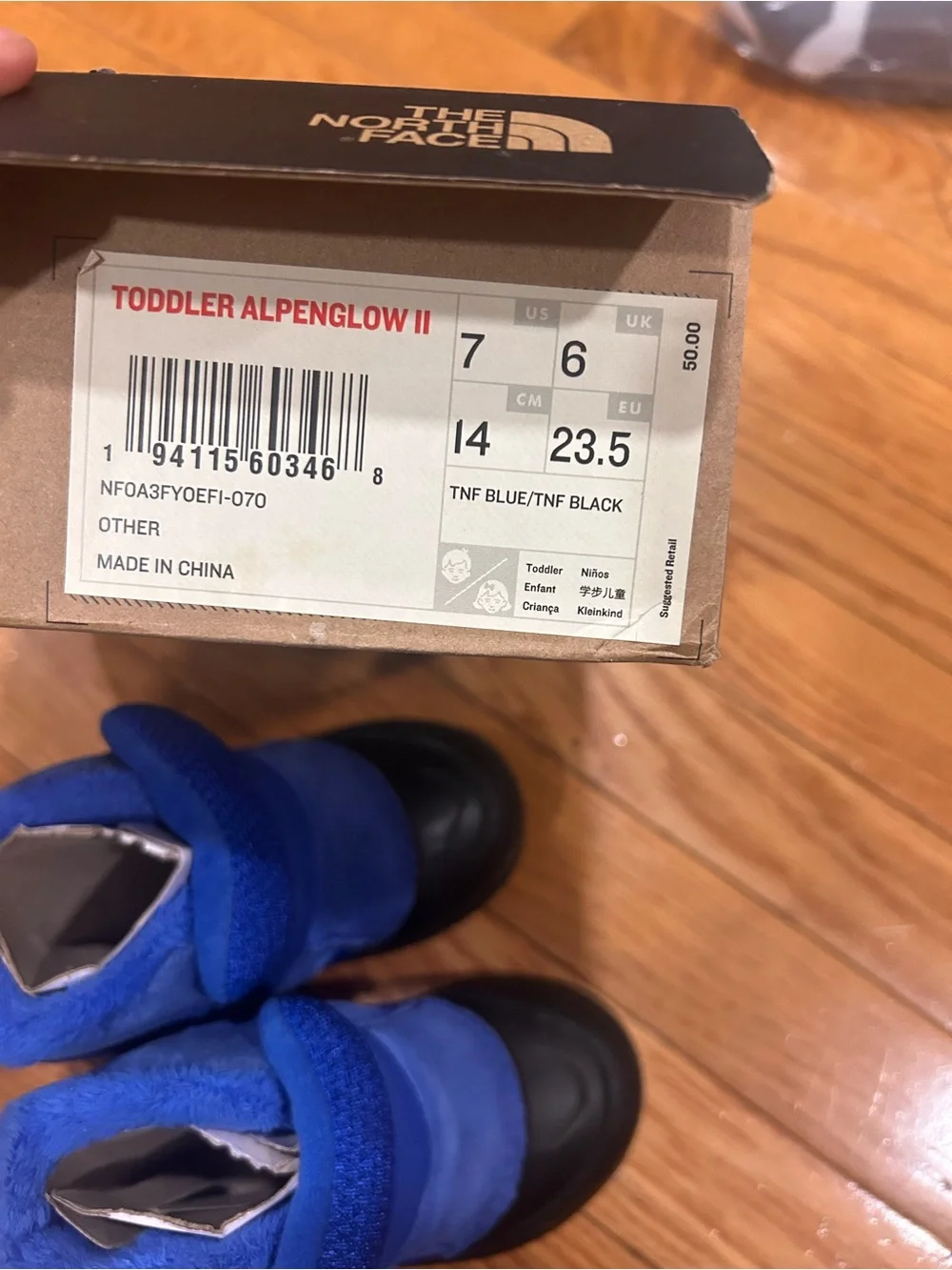 The North Face Kids Royal Blue Snow Boots7C